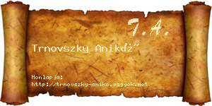 Trnovszky Anikó névjegykártya